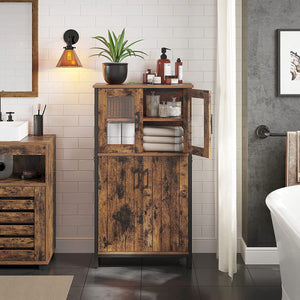 Buffet Kommode Anrichte Verstellbar Wohnzimmer Stahl Braun Schwarz