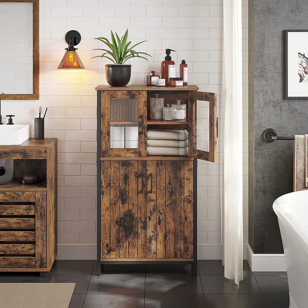 Buffet Kommode Anrichte Verstellbar Wohnzimmer Stahl Braun Schwarz
