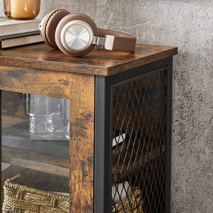 Buffet Kommode Anrichte Verstellbar Wohnzimmer Stahl Braun Schwarz