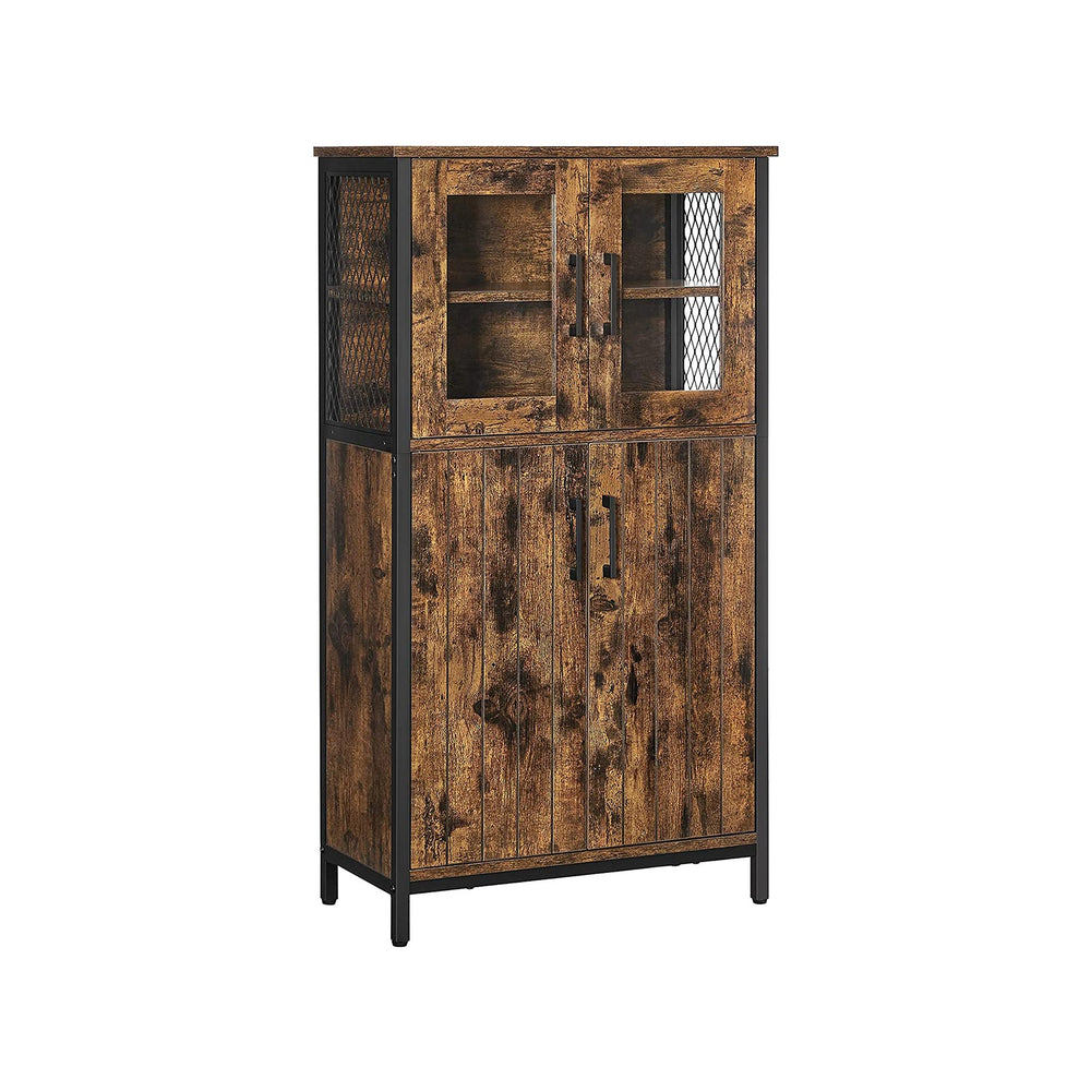 Buffet, Cassettiera, Credenza, Regolabile, Soggiorno, Acciaio, Marrone, Nero