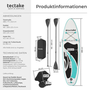 Stand-Up Paddle Board Zenon weiß/türkis