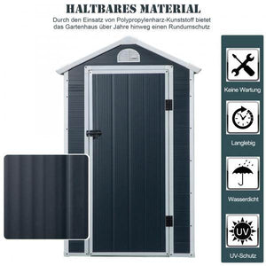 Gerätehaus Geräteschuppen PP Metall Grau