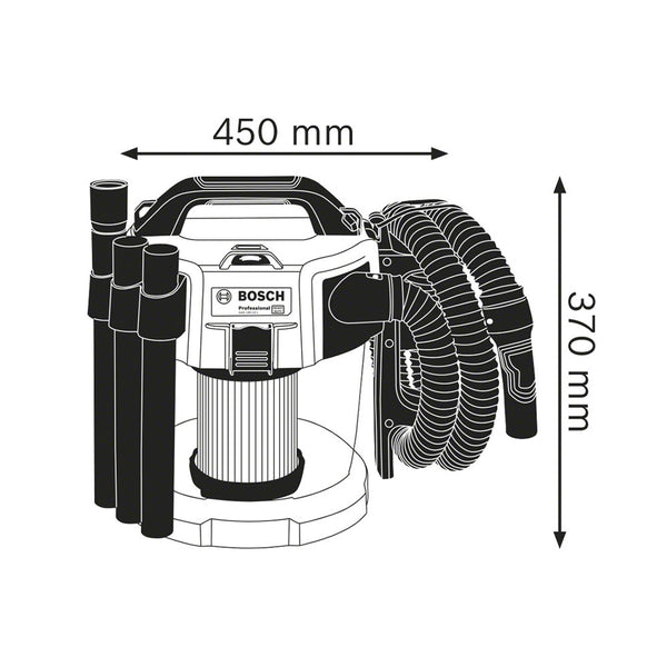 Aspirapolvere senza fili Bosch GAS 18V-10 L (solo utensile) incl. accessori