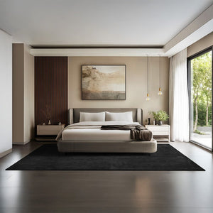 Tapis à poils courts Soft Zone noir 200 x 290 cm 