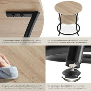 Beistelltisch Saint Louis Industrial Holz hell, Eiche Sonoma