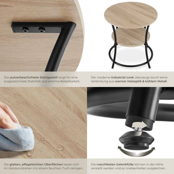 Beistelltisch Saint Louis Industrial Holz hell, Eiche Sonoma
