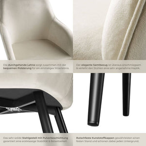 6er Set Stuhl Marilyn, schwarz/crème