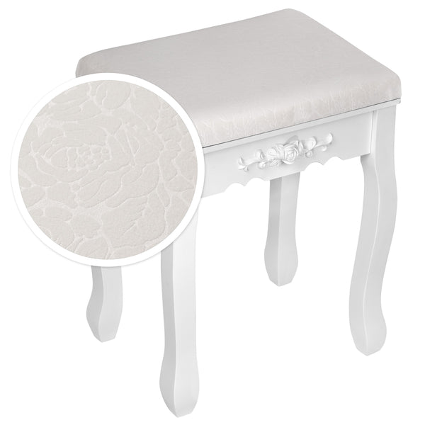 Dressing table with mirror and stool in antique look