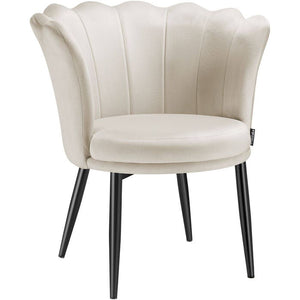 Sessel Stella Samt creme/schwarz
