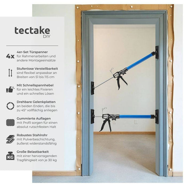 4 Türspanner, 51 bis 115cm blau