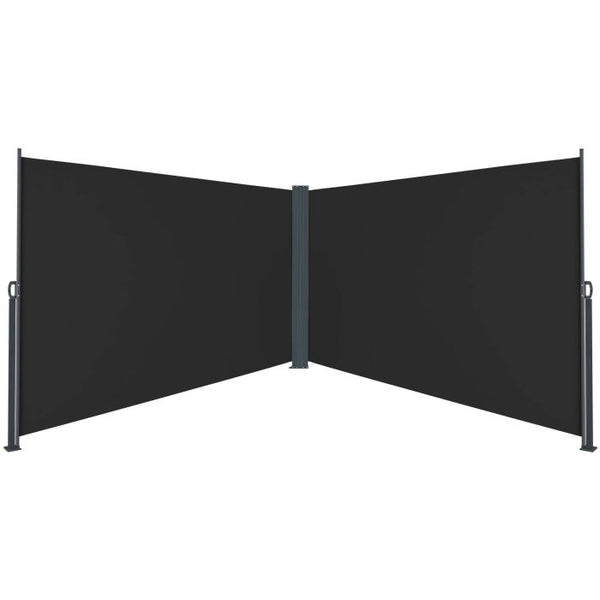Doppel-Seitenmarkise schwarz 200 x 600 cm