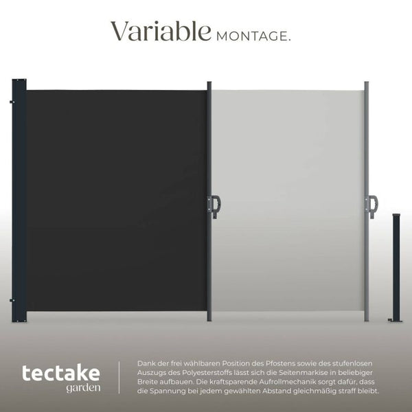 Seitenmarkise schwarz 300 x 200 cm