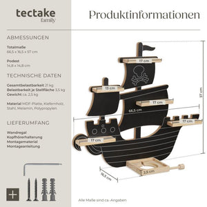 Tonie-Regal MyLittleStory Pirate für bis zu 40 Tonies schwarz