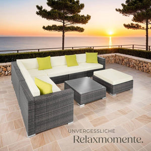 Rattan Loungeset Marbella - grau
