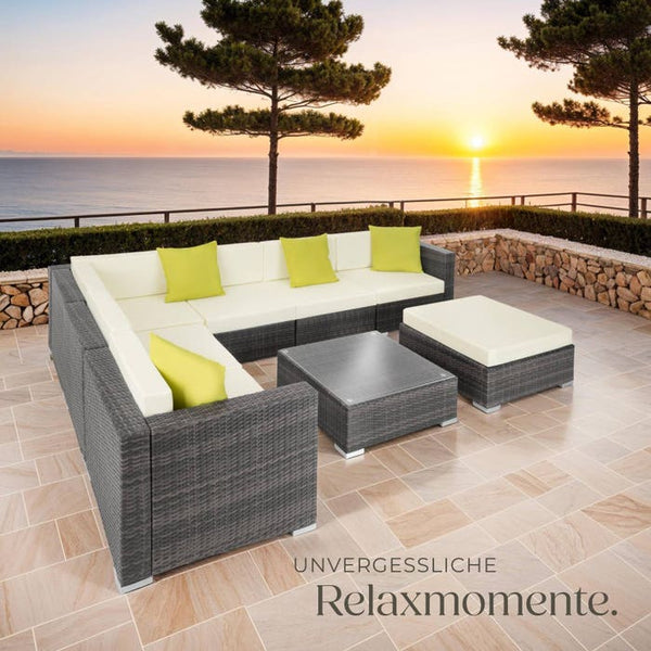 Rattan Loungeset Marbella - grau