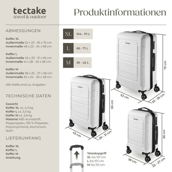 Reisekofferset Brice weiss