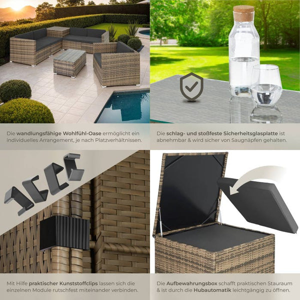 Rattan Lounge Pisa, natur