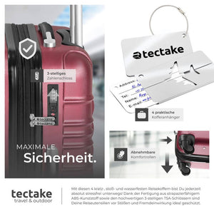 Hartschalenkoffer-Set Mila weinrot