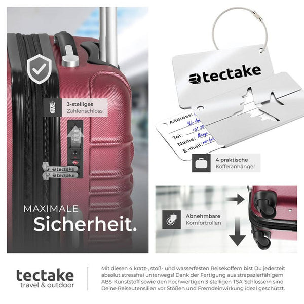 Hartschalenkoffer-Set Mila weinrot