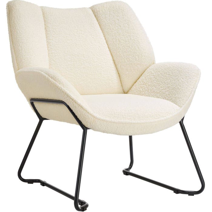 Poltrona Kjeld, bianco crema