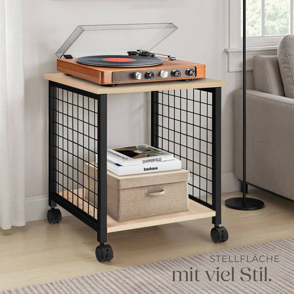 Beistelltisch Gary 40x40x48cm Industrial Holz hell, Eiche Sonoma