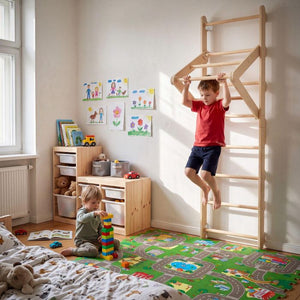 Sprossenwand Matterhorn 4in1 für Kinder Indoor braun