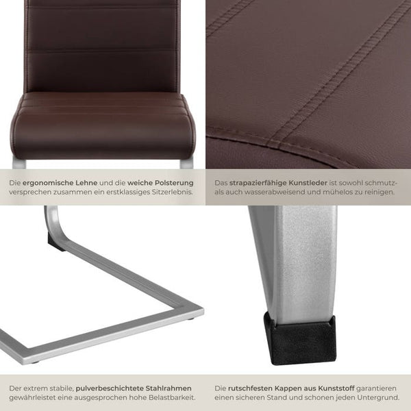 6 Esszimmerstühle Schwingstühle braun