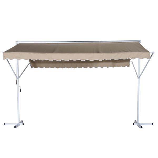 Standmarkise Gartenmarkise mit Faltarm Creme 3m x 3m