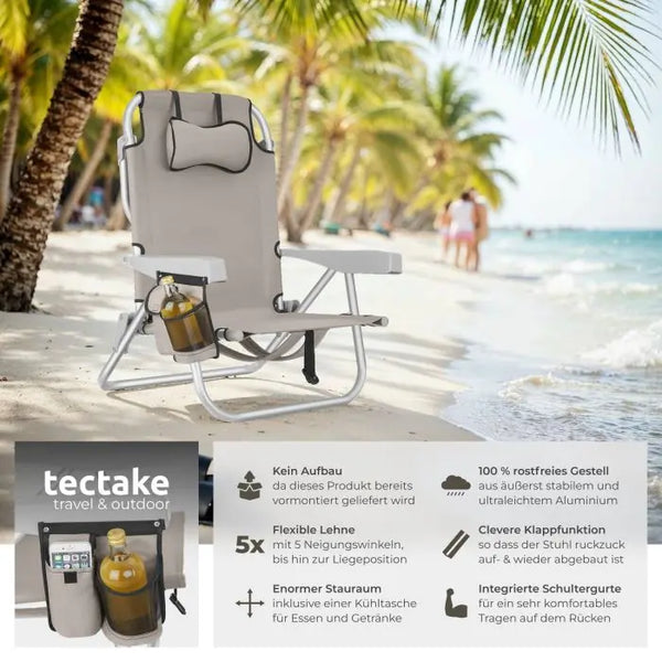 Aluminium Strandstuhl Coral beige pro Stück