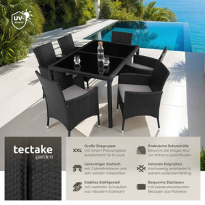 Rattan Sitzgruppe Porto schwarz/grau