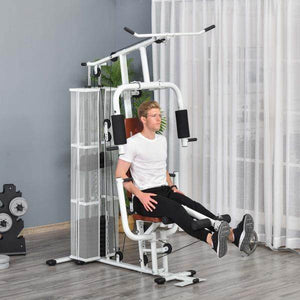 Gym Kraftstation Fitnessstation Multigym Fitnessgerät inkl. Gewichten Metall PU