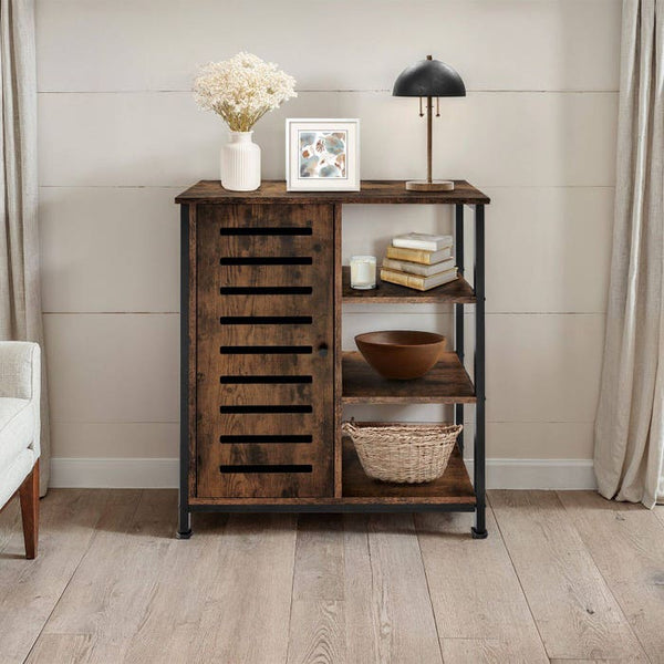 Sideboard 71x32x82cm Industrial dunkelbraun Türanschlag links