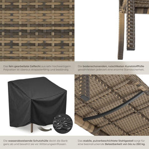 Rattan-Gartenbank Murat 2-Sitzer wetterfest natur