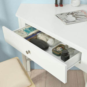 Eckschreibtisch  Schreibtisch mit Ablage und Schublade Weiss