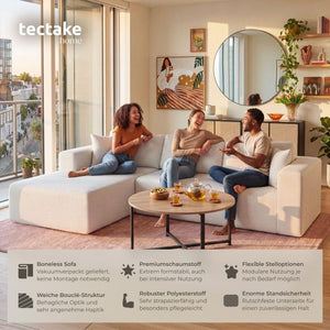 Sofa Relax Boneless L-Form Bouclé creme