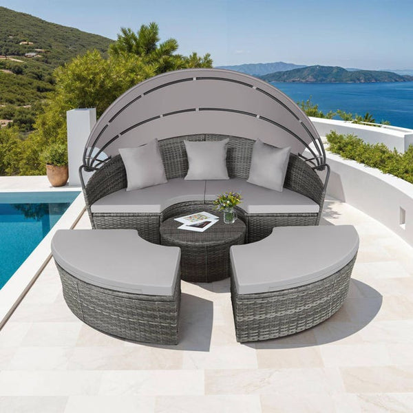 Rattan Sonneninsel Santorin grau