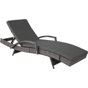 Aluminium Rattan Sonnenliege Océane grau