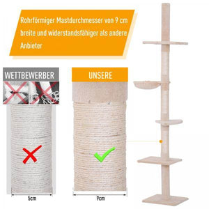 Katzenbaum Kratzbaum Katzenkratzbaum mit Sisalsäulen höhenverstellbar Beige