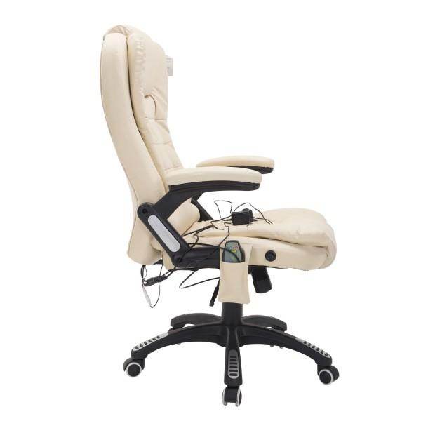 Bürosessel Massage und Wärmefunktion Gaming Stuhl Creme