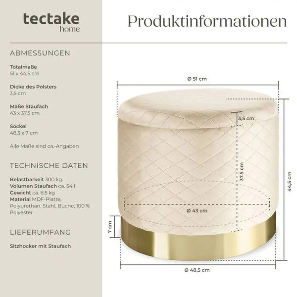 Sitzhocker mit Stauraum Coco