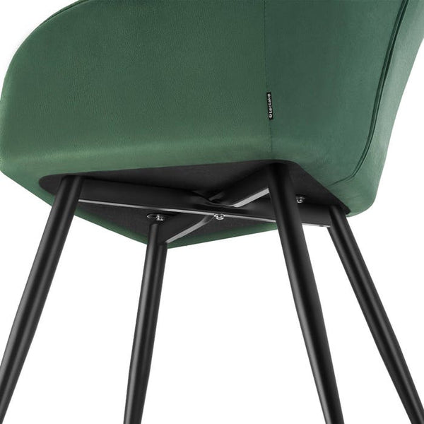 Esszimmerstuhl Marilyn dunkelgrün/schwarz 6er Set