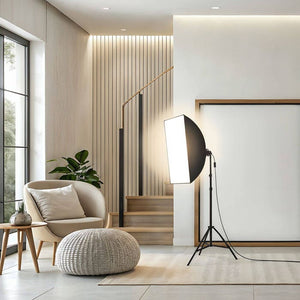 Studioleuchte mit Softbox und Stativ