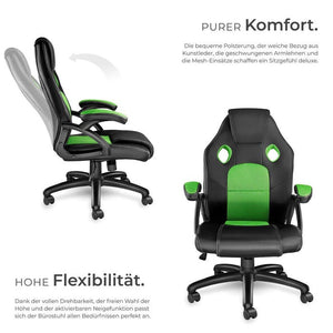 Mike office chair, black/green