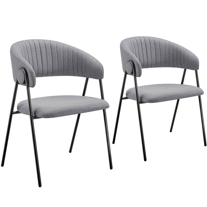 Fauteuil Bedano, gris, lot de 2