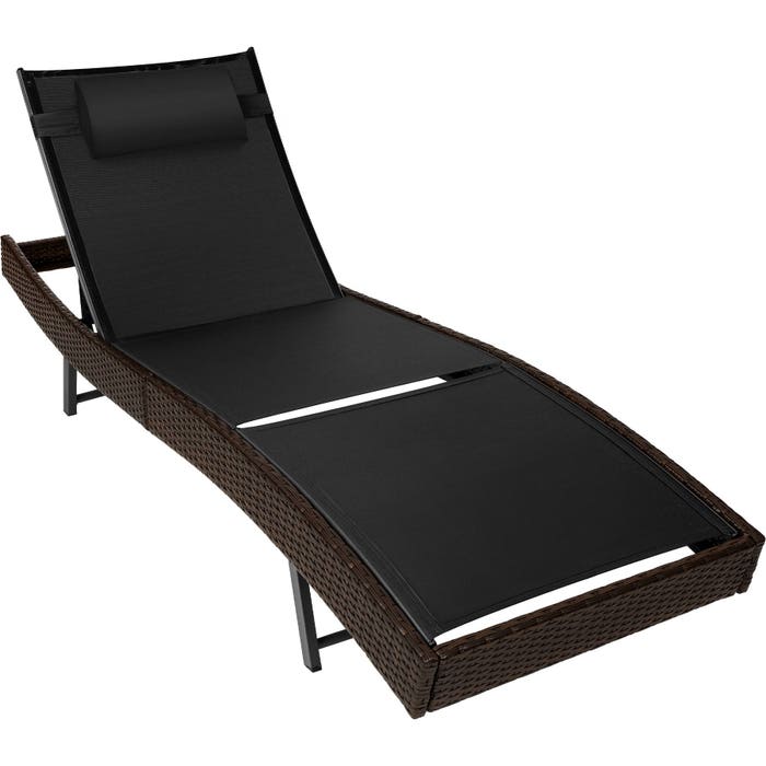 Lettino prendisole in rattan Moana, marrone misto