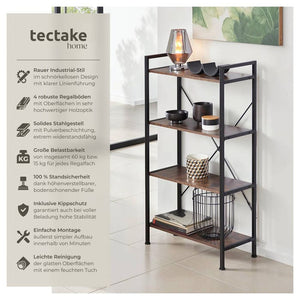Regal Leeds Industrial Holz dunkel, rustikal