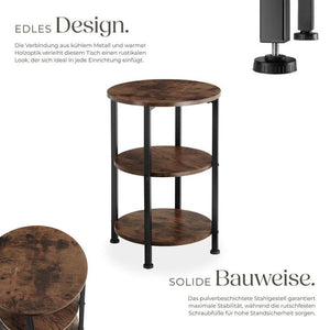 Beistelltisch Colchester Industrial Holz dunkel, rustikal