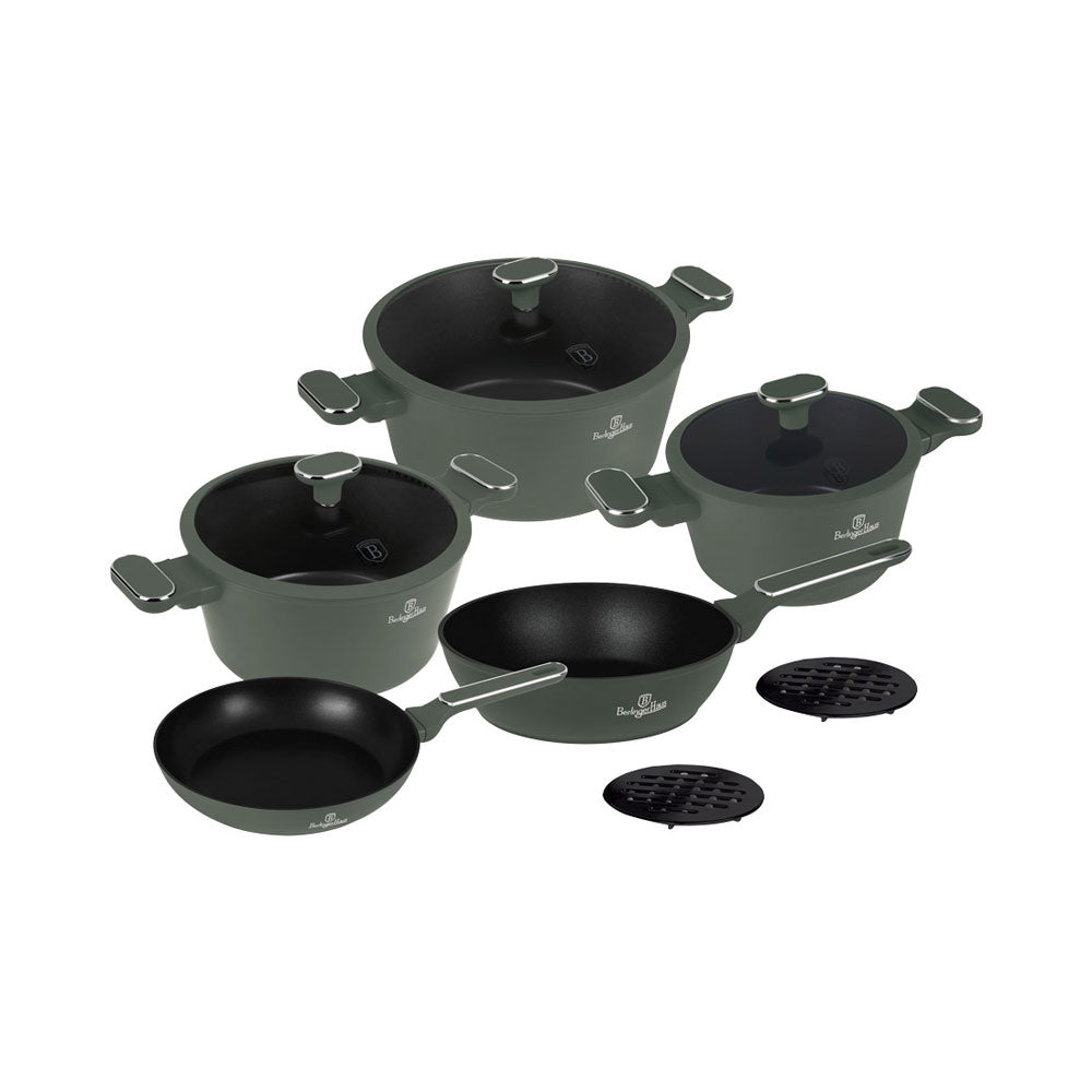 Berlinger Haus 10-teiliges Kochgeschirr-Set Matte Green Collection
