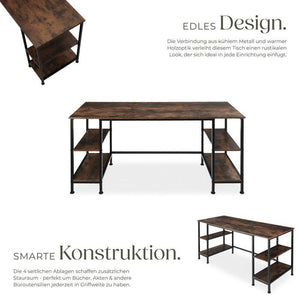 Computer-Schreibtisch Stoke Industrial Holz dunkel, rustikal
