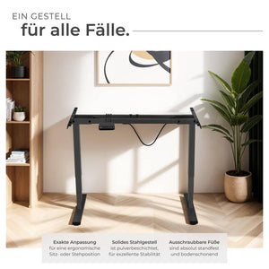 Telaio per tavolo Twain, regolabile in altezza, 110-168x60x60-125cm, nero